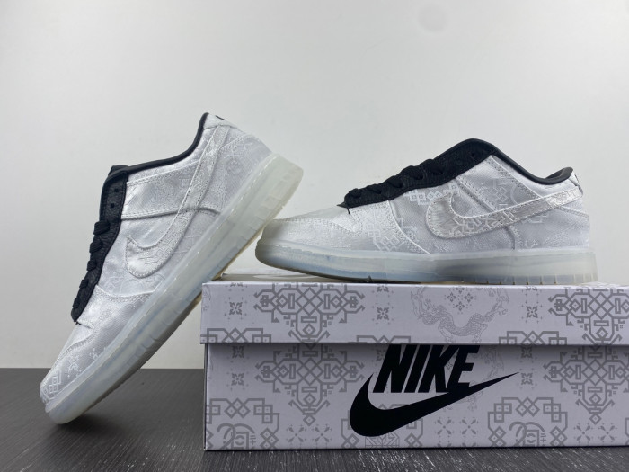 CLOT x fragment x Nike Dunk Low Colorway: White/Black FN0315-110