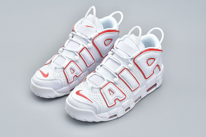 Air More Uptempo White Varsity Red Outline  921948-102